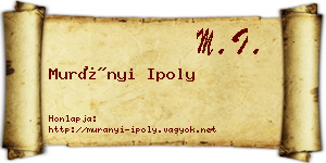Murányi Ipoly névjegykártya