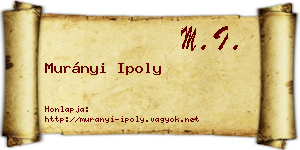 Murányi Ipoly névjegykártya